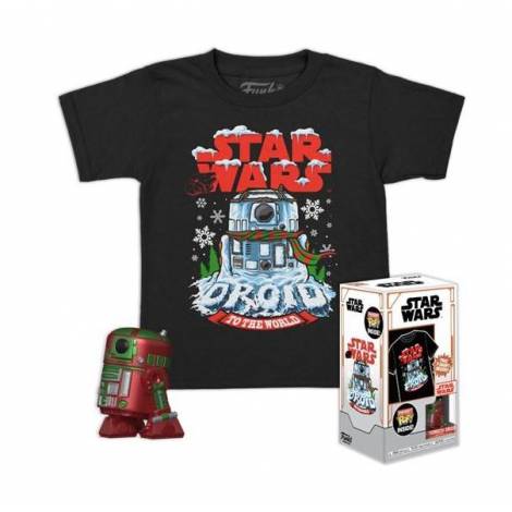 Funko Pocket Pop!  Tee (Child) Disney: Star Wars - Holiday R2-D2 (Metallic) Vinyl Figure  T-Shirt (S)
