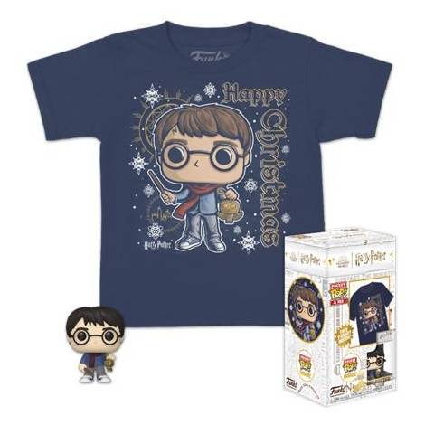 Funko Pocket Pop!  Tee (Child): Holiday Harry Potter - Harry Potter Vinyl Figure  T-Shirt (L)