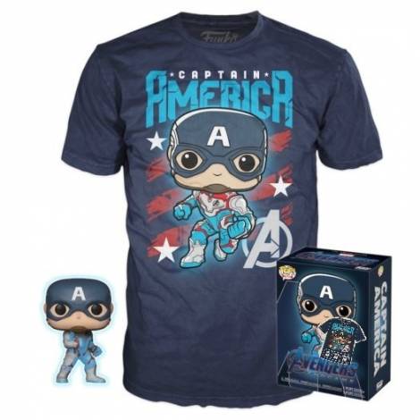 Funko Pocket Pop! & Tee (Child): Marvel - Captain America Vinyl Figure & T-Shirt (L)