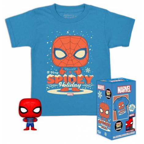 Funko Pocket Pop!  Tee (Child): Marvel - Holiday Spiderman Vinyl Figure  T-Shirt (XL)