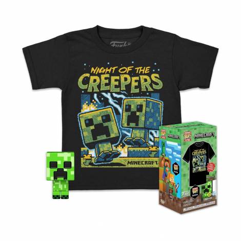 Funko Pocket Pop! & Tee (Child): Minecraft - Blue Creeper Vinyl Figure and T Shirt (L)