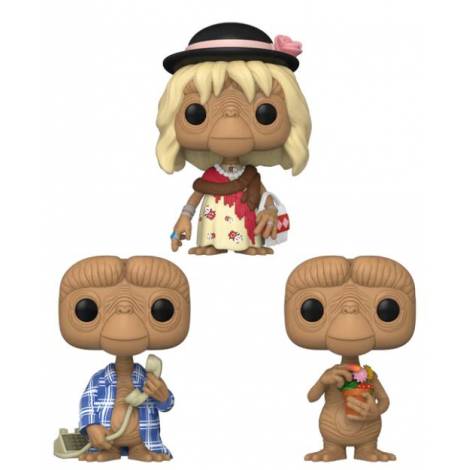 Funko Pop! 3-Pack Movies: E.T. - E.T. in Disguise / E.T. in Robe / E.T. with Flowers (Special Edition) Vinyl Figures