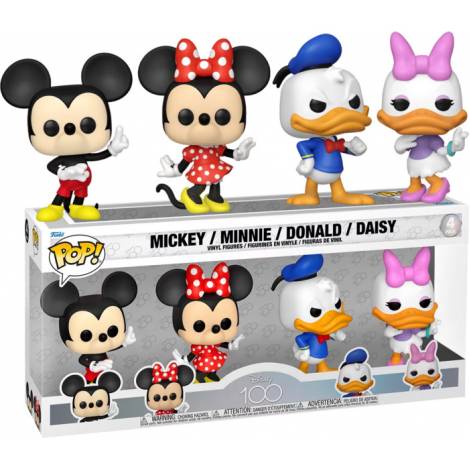 Funko POP! 4-Pack : Disney 100th: Mickey / Minnie / Donald / Daisy Special Edition Vinyl Figures