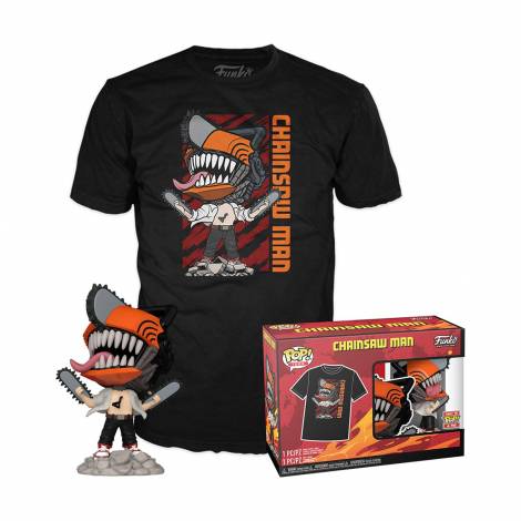Funko Pop! & Tees (Adult): Chainsaw Man - Chainsaw Man Leaping Vinyl Figure & T-Shirt (M)
