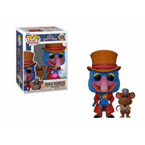 Funko Pop! & Buddy Disney: The Muppets The Muppet Christmas Carol - Charles Dickens with Rizzo (Flocked) (Amazon Exclusive) #1456 Vinyl Figure