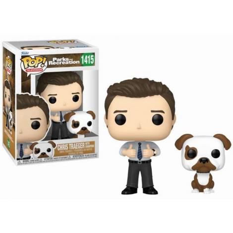 Funko Pop!  Buddy Television: Parks  Recreation - Chris Traeger with Champion #1415 Vinyl Figures