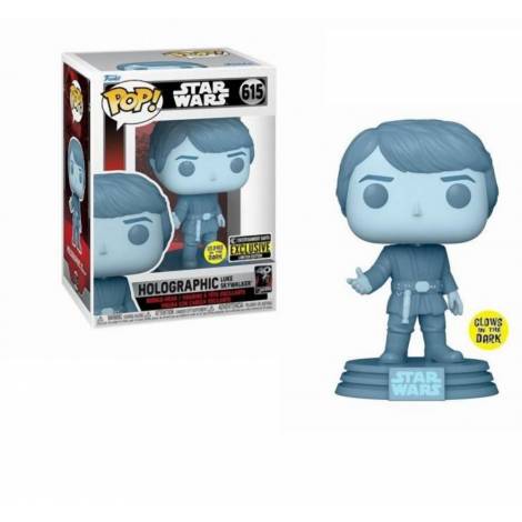 Funko Pop! Disney Star Wars: Return of the Jedi 40th - Holographic Luke Skywalker (Glows in the Dark) (Special Edition) #615 Bobble-Head Vinyl Figure