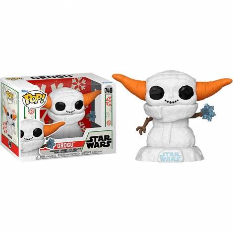 Funko Pop! Disney Star Wars: The Mandalorian Holiday - Grogu Snowman #748 Bobble-Head Vinyl Figure