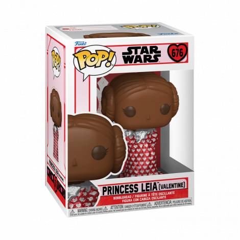 Funko Pop! Disney: Star Wars Valentines Day 2024 - Princess Leia (Valentine Chocolate) #676 Bobble-Head Vinyl Figure