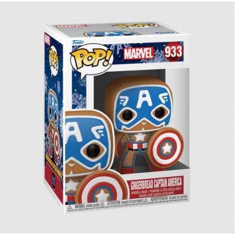 Funko POP! Marvel: Holiday -Gingerbread Captain America #933 Vinyl Figure (50657) 889698506571