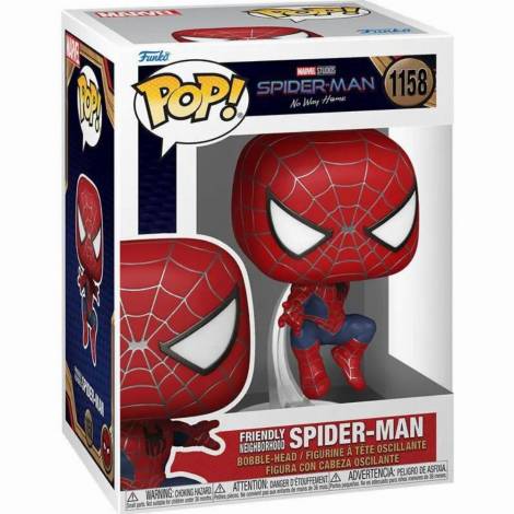 Funko Pop! Marvel: Spider-Man No Way Home S3 - Spider Man Friendly Neighborhood (Leaping) #1158 Bobble-Head Vinyl Figure