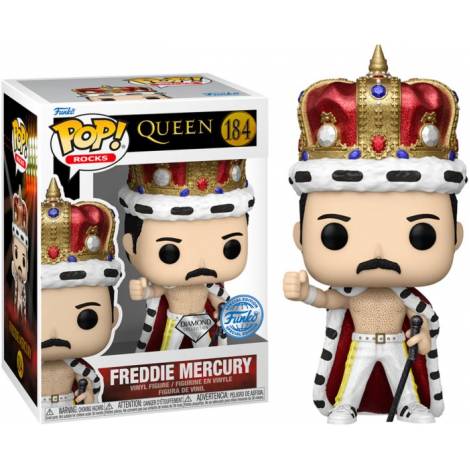 Funko POP! Rocks: Freddie Mercury King #184 Vinyl Figure (Diamond Collection/Special Edition)