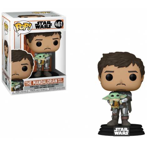 Funko POP Star Wars: Mandalorian- Mando Holding Grogu #461 Vinyl Figure (54525)