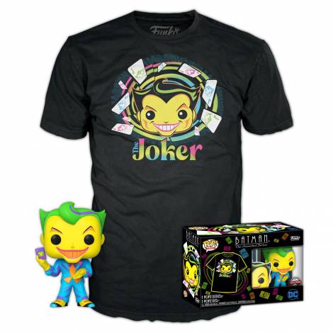 Funko Pop! & Tee (Adult): DC Comics - Joker (Blacklight) Vinyl Figure & T-Shirt (L)