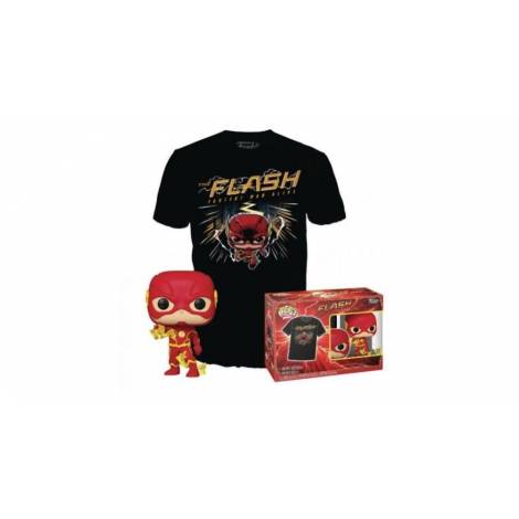 Funko Pop!  Tee (Adult): DC The Flash Fastest Man Alive - The Flash (Glows in the Dark) Vinyl Figure  T-Shirt (L)