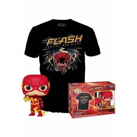 Funko Pop!  Tee (Adult): DC The Flash Fastest Man Alive - The Flash (Glows in the Dark) Vinyl Figure  T-Shirt (M)