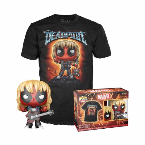 Funko Pop!  Tee (Adult): Deadpool - Heavy Metal Vinyl Figure  T-Shirt (L)