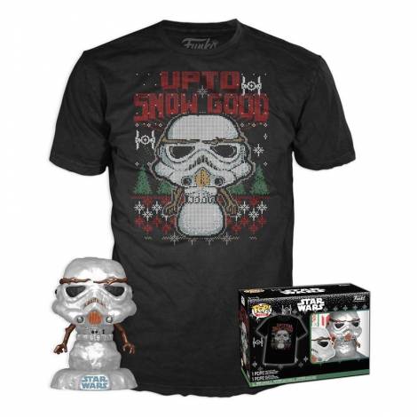 Funko Pop!  Tee (Adult): Disney Star Wars - Holiday Stormtrooper (Metallic) Vinyl Figure  T-Shirt (XL)