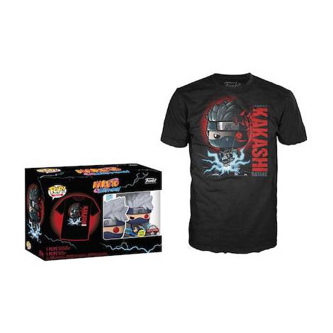 Funko Pop!  Tee (Adult): Naruto Shippuden - Kakashi (Glows in the Dark) (Special Edition) Vinyl Figure  T-Shirt (L)