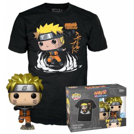 Funko Pop!  Tee (Adult): Naruto Shippuden - Naruto Uzumaki Running (Metallic) (Special Edition) Vinyl Figure and T-Shirt (S)