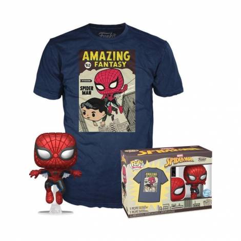 Funko Pop!  Tee (Adult): Spider-Man - Comic Cover (Metallic) Vinyl Figure  T-Shirt (L)