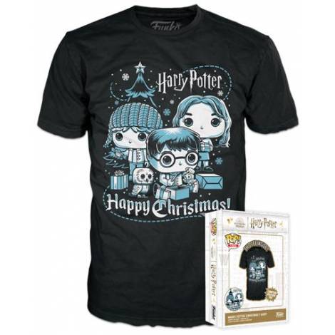 Funko Pop! Tees: Harry Potter Holiday - Ron, Hermione, Harry T-Shirt (M)