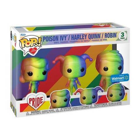 Funko Pops! with Purpose DC Pride: 3-Pack Heroes - Poison Ivy, Harley Quinn, Robin (Special Edition) Vinyl Figure