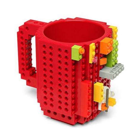 Gadget Master Κούπα Τύπου Lego κόκκινη Γκρι 350ml