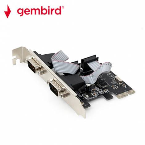 GEMBIRD 2 SERIAL PORT PCI-EXPRESS ADD-ON CARD WITH EXTRA LOW PROFILE BRACKET