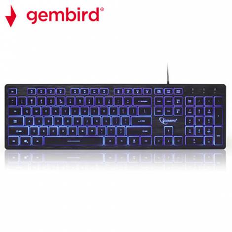 GEMBIRD 3-COLOR BACKLITE KEYBOARD BLACK