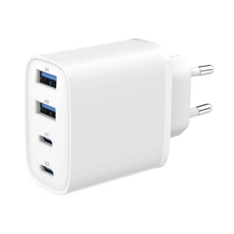 GEMBIRD 4-PORT 40W GAN USB POWER DELIVERY FAST CHARGER WHITE TA-UC-2A2C-PD40-01-W