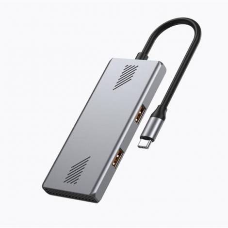 GEMBIRD 4-PORT A+C USB3.2 GEN2 TYPE-C HUB SILVER