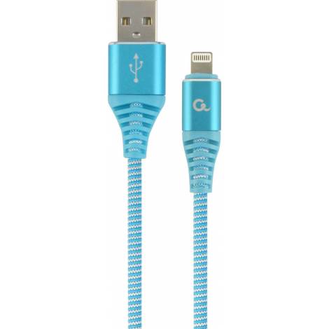 Gembird Braided USB to Lightning Cable Μπλε 1m (CC-USB2B-AMLM-1M-VW)