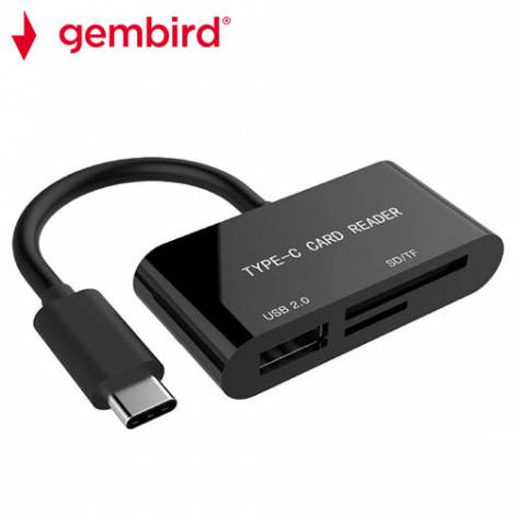 GEMBIRD COMPACT USB TYPE-C SDXC COMBO CARD READER BLACK