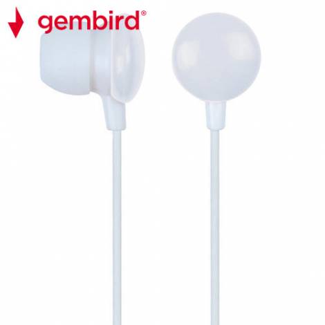 GEMBIRD IN-EAR EARPHONES CANDY WHITE