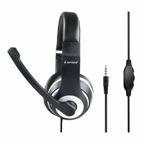 GEMBIRD JACK STEREO HEADSET BLACK WITH WHITE RING REFURBISHED