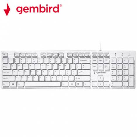 GEMBIRD MULTIMEDIA CHOCOLATE KEYBOARD USB US LAYOUT WHITE
