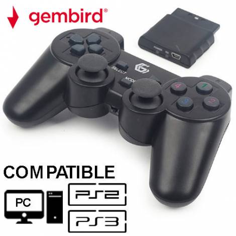 Gembird Ασύρματο Gamepad για PC / PS3 Μαύρο