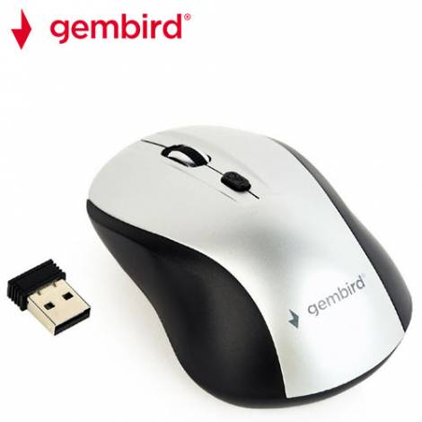 GEMBIRD WIRELESS OPTICAL MOUSE BLACK SILVER