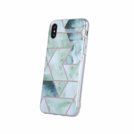 Geometric Marmur Case for iPhone 12 Mini green