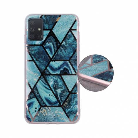 Geometric Marmur Case for Samsung Galaxy A71 dark blue