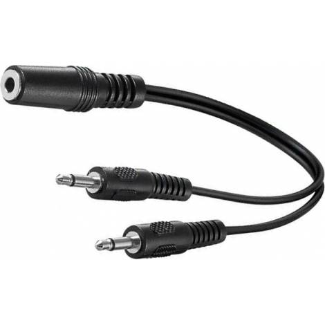 Goobay Cable 3.5mm male - 3.5mm female Μαύρο 0.2m (50472)