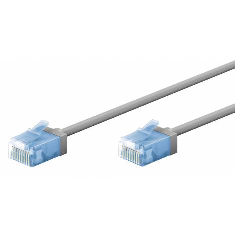 GOOBAY καλώδιο δικτύου 74228, CAT 6A U/UTP, ultra slim, copper, 500MHz, 15m, γκρι
