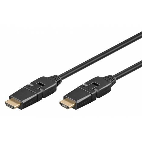 GOOBAY καλώδιο HDMI 61289 με Ethernet, 360°, 4K/60Hz, 18Gbps, 3m, μαύρο