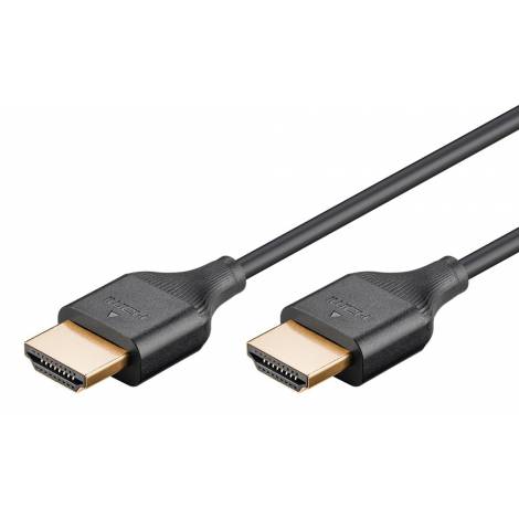 GOOBAY καλώδιο HDMI 75293 με Ethernet, slim, 4K/60Hz, 18 Gbps, 1m, μαύρο