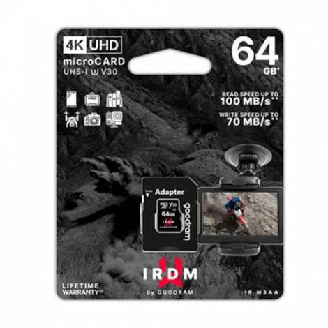GOODRAM IRDM MICRO SD CARD 64GB UHS-I U3 + ADAPTER 4K