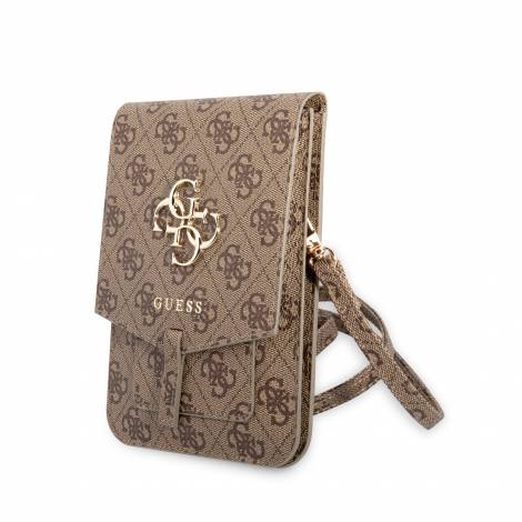 Guess 4G Big Logo Bag Τσαντάκι clutch κατάλληλο για smartphone (Brown - GUWBG4GFBR)