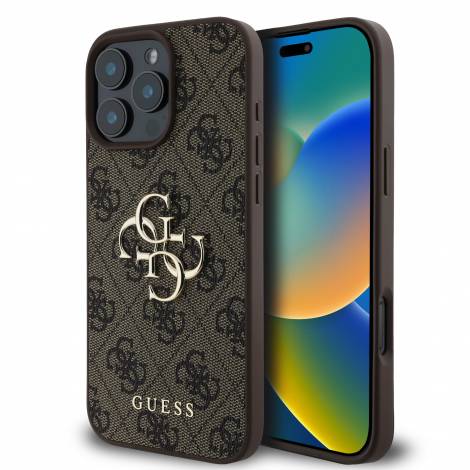 Guess “4G Logo Collection” Hard Case PU Case Θήκη προστασίας από δερματίνη – iPhone 16 Pro (Καφέ – GUHCP16L4GMGBR)