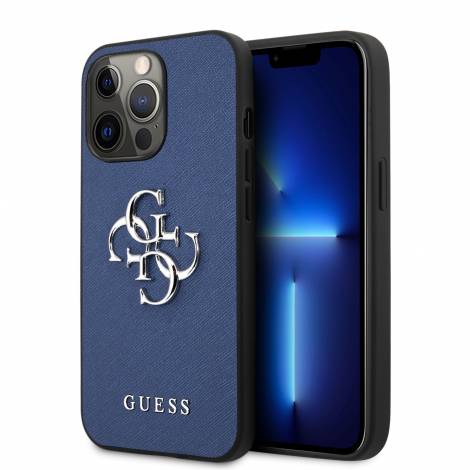 Guess “4G Logo Collection” Hard Case PU Leather Θήκη προστασίας από δερματίνη – iPhone 13 Pro Max (Μπλε)
