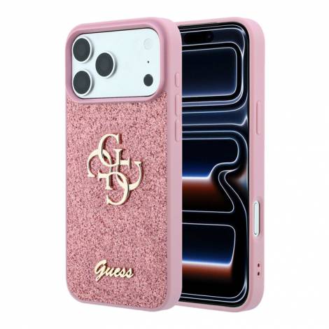 Guess Fixed Glitter Big 4G Case for iPhone 18 Pro / 17 Pro – Pink – Θήκη Προστασίας για iPhone 18 Pro / 17 Pro σε Ροζ Χρώμα